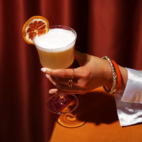 Viski Raye Sour Glasses, Whiskey Sour Glasses, Stemmed Cocktail Glasses, Crystal Cocktail Glassware 7.5oz Set of 2 - style: Whiskey Sour Glasses