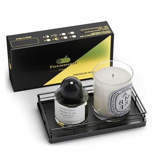 Bathroom Tray for Counter, Oak Wooden 7.5" L Decorative Vanity Tray for Dresser Tops Perfume Jewelry Makeup Candle Soap Sponge Holder for Kitchen Countertop Organizer Coffee Table Decor Bar Black - color: Black, size: 7.5" x 3.9" x 1.5"