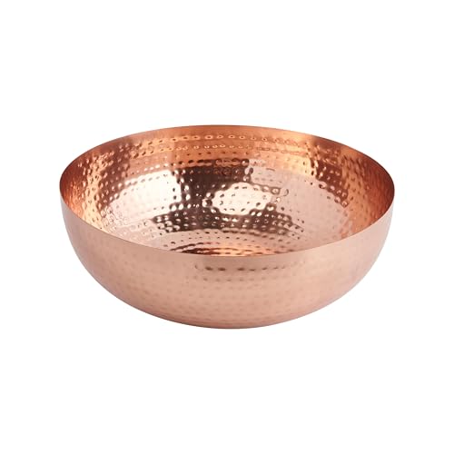Creative Co-Op Round Hammered Metal Bowl, Copper Finish - color: Copper Finish