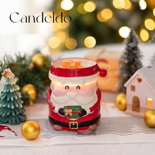 Christmas Wax Melt Warmer, Gifts for Women | Santa Claus Decor, with 2 Bulbs & Removable Dish for Scented Wax, Cute Christmas Decor for Home, Bedroom