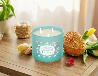Colonial Candle Cottontail Dreams Scented Jar Candle, Easter Collection, 3 Wick, 14.5 oz - Up to 60 Hours Burn, Easter Candle, Made in the USA - color: Cottontail Dreams