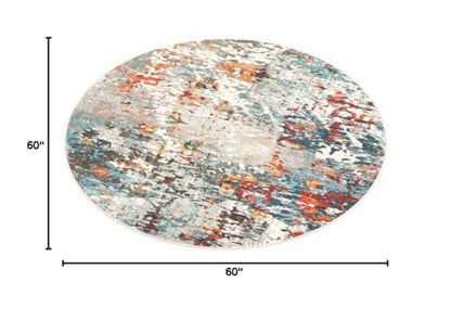 SAFAVIEH Madison Collection Area Rug - 5' Round, Grey & Blue, Modern Abstract Design, Non-Shedding & Easy Care, Ideal for High Traffic Areas in Living Room, Bedroom (MAD471F) - color: Grey/Blue, size: 5' (Round)