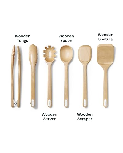 Caraway 14-Piece Kitchen Prep Tool Set with Knives & Utensils | Knife Set & Wooden Utensil Set, Made with Premium German Steel Blades & FSC-Certified Birch Wood, Non-Toxic Materials, Mist - color: Mist