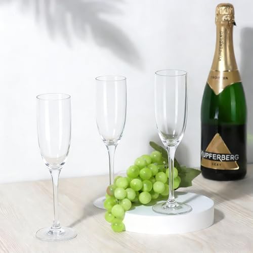 16 Pack Clear Acrylic Champagne Flutes Sparkling Wine Glasses | Unbreakable BPA-Free & Dishwasher Safe, Ideal for Weddings, Picnics & Pool Parties