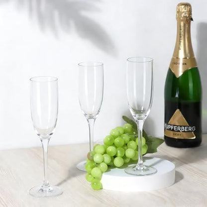 16 Pack Clear Acrylic Champagne Flutes Sparkling Wine Glasses | Unbreakable BPA-Free & Dishwasher Safe, Ideal for Weddings, Picnics & Pool Parties
