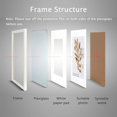 11x14 Picture Frame White 3 Pcs set can Display 8x10 Picture with Mat or 11x14 Without Mat on the Wall - color: White, size: 11x14 in-3Pack