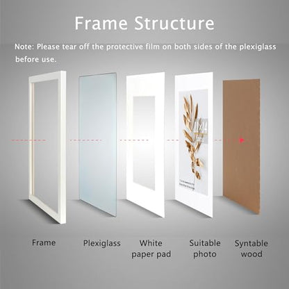 11x14 Picture Frame White 3 Pcs set can Display 8x10 Picture with Mat or 11x14 Without Mat on the Wall - color: White, size: 11x14 in-3Pack