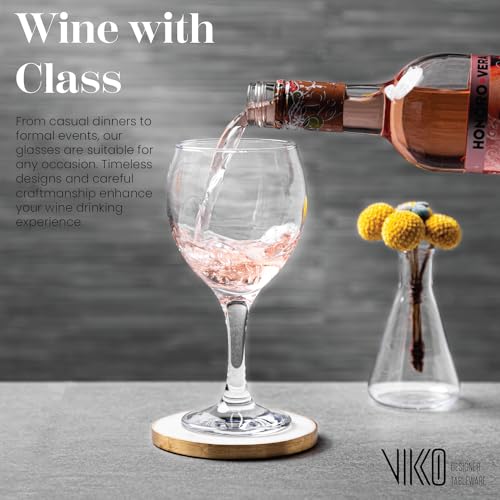 Vikko Wine Glasses, 11 Oz Drinking Glasses Set of 6, Crystal Clear Glass Cups for Water or Juice, Highball Glass Tumbler & Water Glasses for Drinking…
