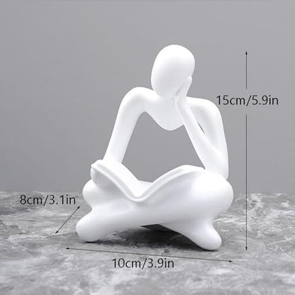 Abstract Reader Figurine Human Sculpture Office Shelf Ornament Desktop Brass Statue Resin Artistic Gift Suitable for Home Restaurant Wedding