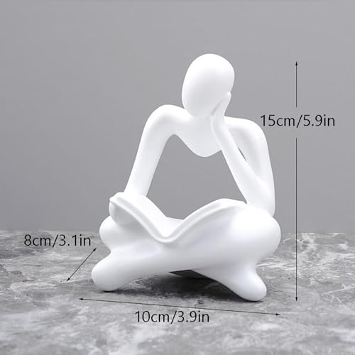 Abstract Reader Figurine Human Statue Cartoon Snake Ornament Resin Decorative Sculpture Suitable for Cabinet Office Shelf Gift Giving