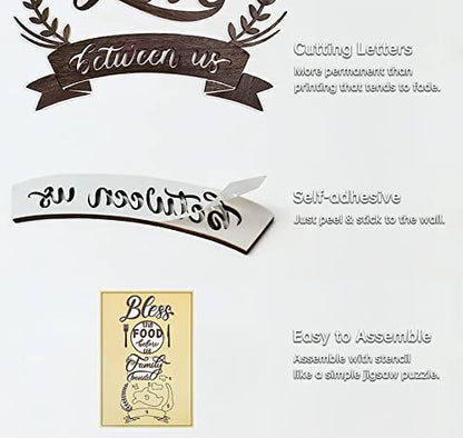 DecorSmart Wood Farmhouse Kitchen Wall Decor Decorations Dining Room Wall Decor Kitchen Signs Quotes Bless The Food Modern Farmhouse Style 129