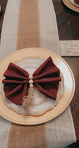 PLOYMONO Burgundy Cloth Napkins - 8 Pack 17" x 17" Polyester Dinner Napkins | Heavy Duty 180 GSM Cloth Napkins with Hemmed Edges - Great for Restaurants, Weddings, Parties, Banquets Dinner - color: Burgundy