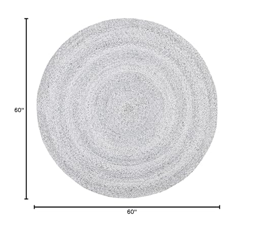 SAFAVIEH Cape Cod Collection Area Rug - 5' Round, Grey, Handmade Braided, Ideal for High Traffic Areas in Living Room, Bedroom (CAP224F) - color: Grey, size: 5' (Round)
