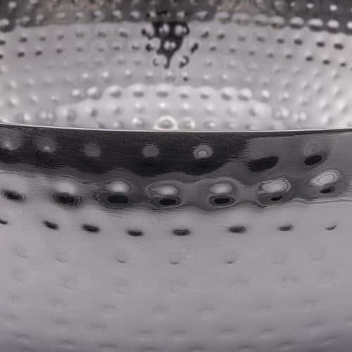 Round Hammered Metal Bowl, Oxidized Silver - color: Oxidized Silver