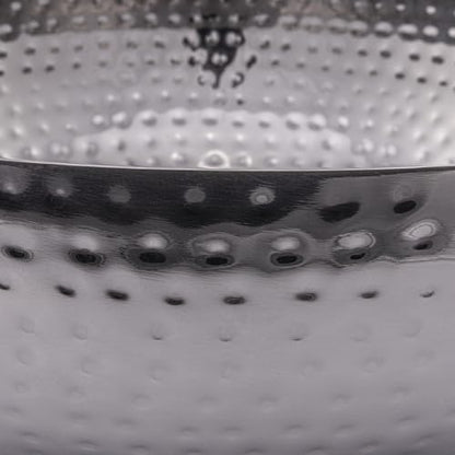 Round Hammered Metal Bowl, Oxidized Silver - color: Oxidized Silver