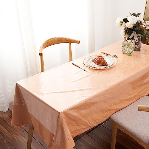 Clear Plastic Tablecloth Protector Rectangle 70x126 inch Waterproof Oilproof Stain Resistant Wipeable Table Cover for Dining Tables - size: 70" x 126" (Rectangular)