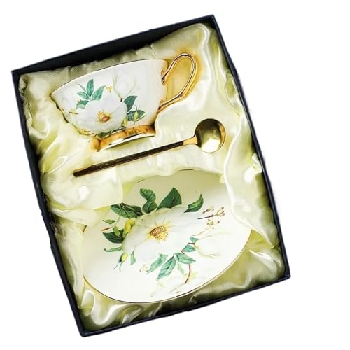 Strictly Bone China Coffee Cup and Saucer Set Ceramic British Afternoon Tea - color: B