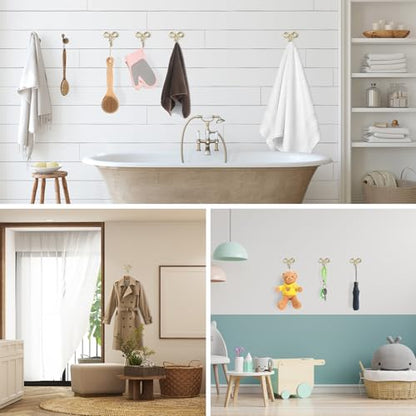 6 Pack Small Bow Wall Hook Bow Knot Hooks for Wall 2.36'' Decorative Coat Holder Metal Bowknot Door Hanger for Hats Bags Tie Bath Towels Coats