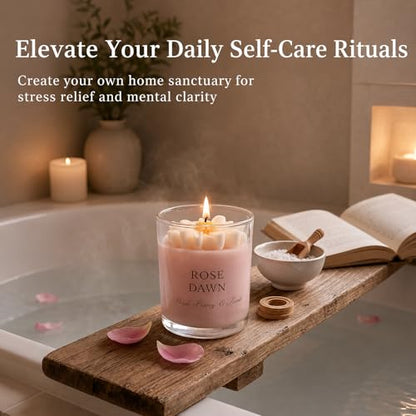 Scented Candles Gift Set for Women, 4 Pack Soy Candles for Home with Unique Floral Design, Relaxing Aromatherapy Candles for Birthday, Self Care, Home Decor