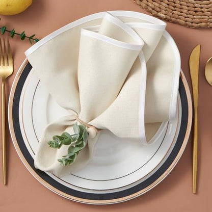 APTWOW Napkin Rings Set of 12, Easter Napkin Rings, Boho Eucalyptus Leaf Napkins Rings, Wood Bead Farmhouse Easter Napkin Holder for Weddings Christmas Party Table Decoration - size: 12, style: Eucalyptus Leaf