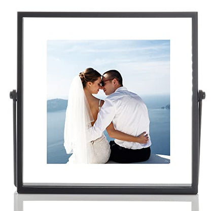 Lawrence Frames Metal Easel Float Picture Frame, 4x4, Black - color: Black, size: 4x4