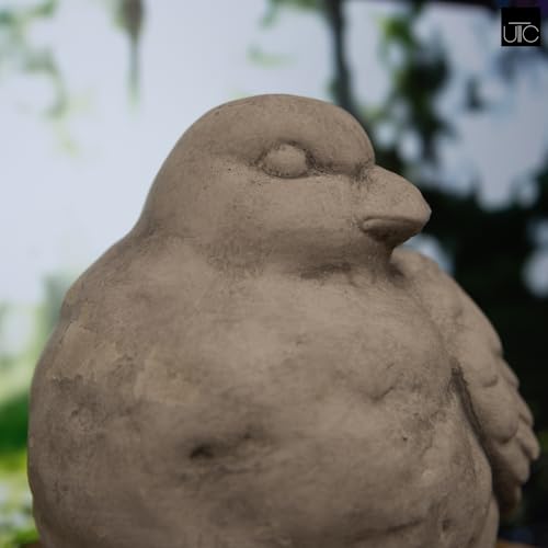 Small Cement Bird Statue, Gray Concrete Finish (8.25 X 5.25 X 6.25 In.) | Decorative Cement Bird Figurine With A Gray Concrete Finish, Ideal For Tables, Patios, Lawns, Yards, And Home Décor. - size: 8.25"x5.25"x6.25"H