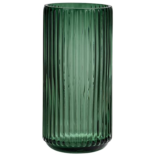 Flower Vase 7.5 inch Green Thickened Glass Vase for Bookshelf,Dinner Table,Indoor Office Desktop,Meeting Room,Bathroom,Countertop,Home Christmas Day Decoration - color: Glass Green, size: 7.5 inch