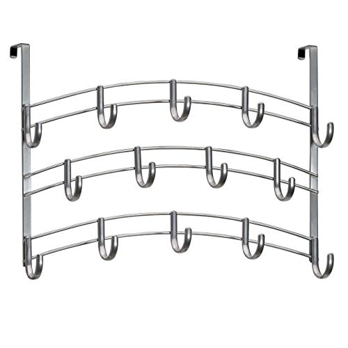 LYNK PROFESSIONAL® HOME™ Over the Door Hooks - 14 Hook – Over the Door Coat Rack - Over the Door Hanger - Hanging Towels or Clothes - Bathroom, Bedroom, Laundry Room - Lifetime Ltd. Warranty, Platinum - color: Platinum, size: 14 Hooks Meridian
