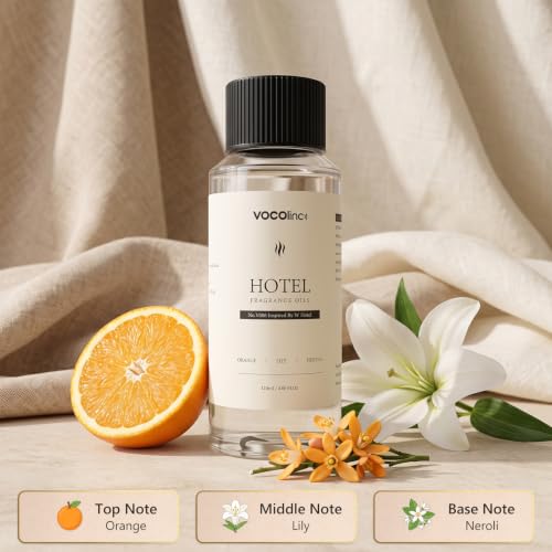 VOCOlinc Hotel Collection Diffuser Oil - W Hotel - Inspired by Luxury Five Star Hotel Lobby Scent Oil for Waterless Oil Diffusers, Luxurious Scents of Drange, Lily, and Neroli (4.06 OZ)
