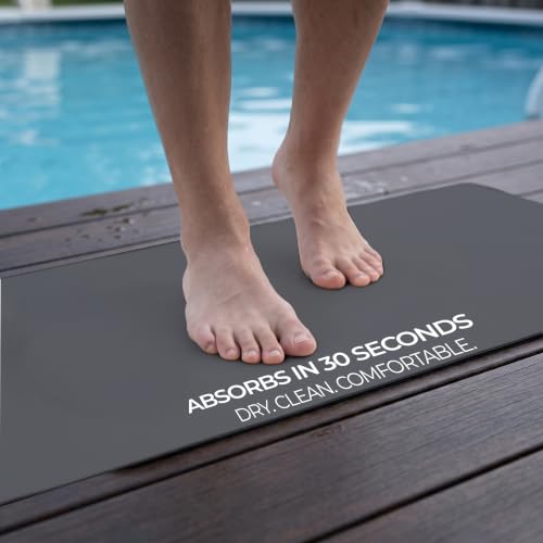 Homergy Bath Mat for Bathroom Non Slip, Quick Dry, 24x48 in, Dark Grey | Ultra absorbent, machine washable, mildew resistant shower mat with rubber backing for tub, poolside and outdoor showers - color: Dark Gray, size: 24" x 48"