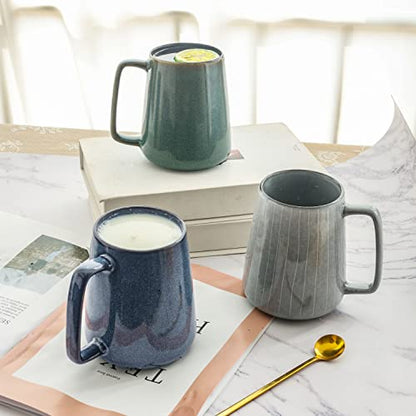 Large Ceramics Coffee Mugs,24 OZ,Large Handle Design,Extra Large Tea and Coffee Cup for Office and Home，Microwave And Dishwasher Safe(24 oz Gray) - color: 24 oz Gray