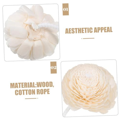 NOLITOY Diffuser Mixed Sola Flowers, Natural Material Cotton Reed Wood Flowers Decorative Refill Wood Diffuser with Rope