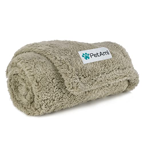 PetAmi Fluffy Sherpa Waterproof Dog Blanket for Small Pet Cat, 24x32 Taupe | Soft & Warm & Washable; Leafproof Couch Sofa Protector for Small Medium Large Pet; Pee Proof Cover for Crate Kennel Car Seat - color: Taupe, size: Small (24x32)
