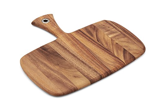 Ironwood Gourmet Small Rectangular Provencale Paddle Board, Acacia Wood | Small Rectangular Serving Board With Handle | Perfect For Serving Charcuterie & Snacks | Beautiful Acacia Wood Paddle Board - size: 12"L x 11"W