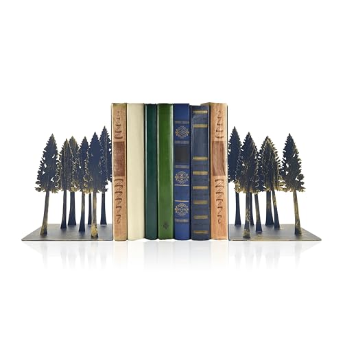 Forest Decor - Charming Pine Tree Decor Bookends, Tree Decor Book Ends for Shelves – Ideal for Nature Lovers - color: L
