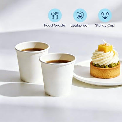 LITOPAK 500 Pack 4 oz Paper Cups, White Disposable Paper Coffee Cups for Party, Picnic, and Travel - color: White-4oz