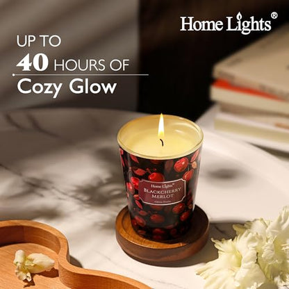 HomeLights Soy Wax Candles for Home Scented, 1-Wick Candles in Blackcherry Merlot Scented, Aromatherapy Candles Gift for Parties, Relaxing, Eclectic Mixed Styles, 6.7oz - color: Blackcherry Merlot