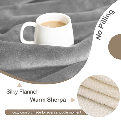 gogobunny Waterproof Bed Blanket, Reversible Sherpa Fleece Throw Blanket for Dog Puppy Cat, Furniture Cover Protects Bed Couch Sofa from Liquid Pee and Pet Fur (Grey, 25x35 inches) - color: Grey, size: 25x35 inches