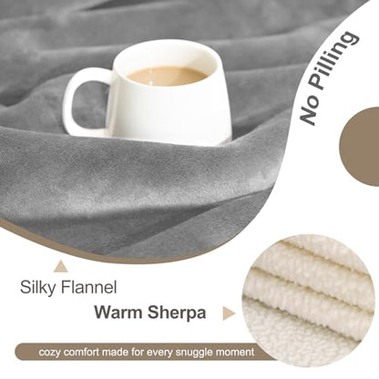 gogobunny Waterproof Bed Blanket, Reversible Sherpa Fleece Throw Blanket for Dog Puppy Cat, Furniture Cover Protects Bed Couch Sofa from Liquid Pee and Pet Fur (Grey, 25x35 inches) - color: Grey, size: 25x35 inches
