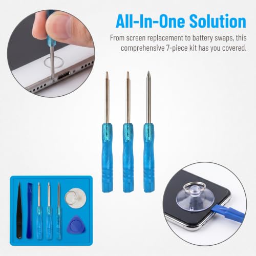 Spudger Pry Tool Kit 7 Piece Opening Tool, Plastic & Metal Spudger Tool Kit, Ultimate Prying & Open Tool for iPhone, Laptop, iPad, Cell Phone, MacBook, Tablet, Computer, Electronics Repair - size: 7-in-1