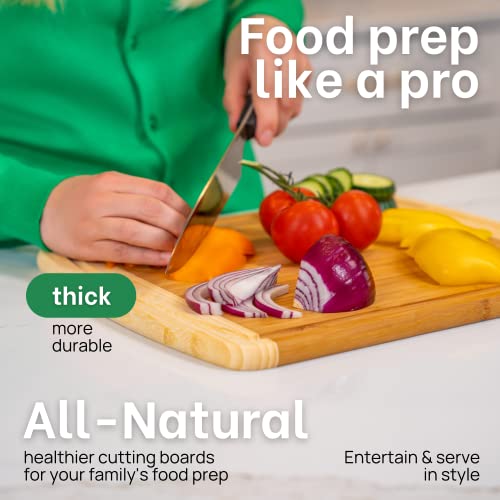 GREENER CHEF 12 Inch Small Bamboo Cutting Board with Lifetime Replacements - Small Wooden Chopping Board for Kitchen, Meat, Vegetables, Cheese, Bread, Charcuterie, and Everyday Food Prep - color: Two-Tone, size: 12"L x 9"W
