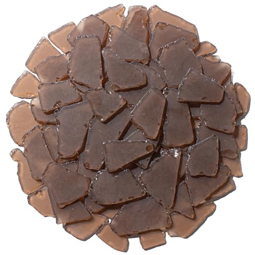 Keedolla 15 Oz Tumbled Sea Glass Decor for Art Crafts, 0.79"- 2" Flat Frosted Bulk Seaglass Pieces Crushed Glass for Vase Filler|Beach Weddings|Home Decor - Amber - color: Brown, size: 15 OZ / 0.93 LB