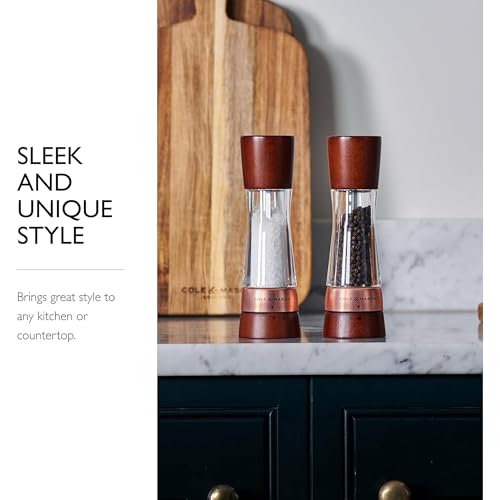 Cole & Mason Derwent Salt & Pepper Mill Gift Set - Salt & Pepper Shaker & Grinder with Adjustable Coarseness - Gourmet Precision Mill Set - Stainless Steel & Acrylic Grinders - Rose Gold - color: Rose Gold