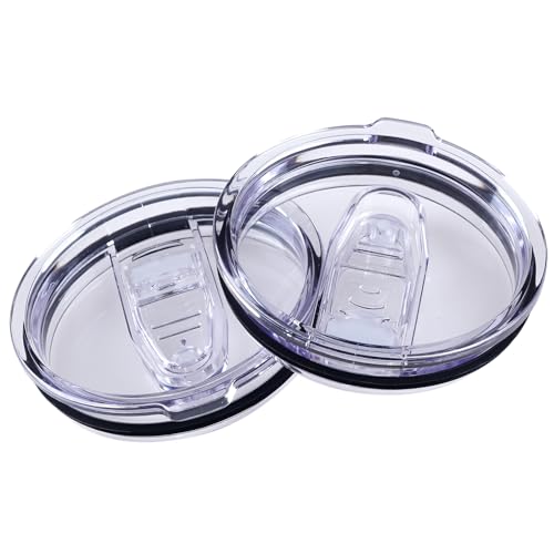 4 Replacement Lids for Stainless Steel Tumbler Travel Cup, Leak and Spill resistant Lid for 30 OZ Rambler or Others of Insulated Mugs With an Inside Diameter of 3.7-3.74 Inches - color: 30OZ Seal (2 Red + 2 Transparent)