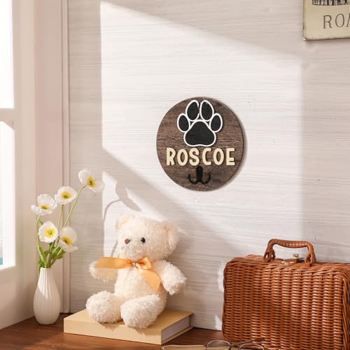 Kathfly Dog Leash Holder for Wall Pet Harness Hanger with 52 Letters | Dog Leash Hangers Cat Collar Organizer for Entryway, Pet Loss DIY Gifts, Pet Keepsake Home Decor