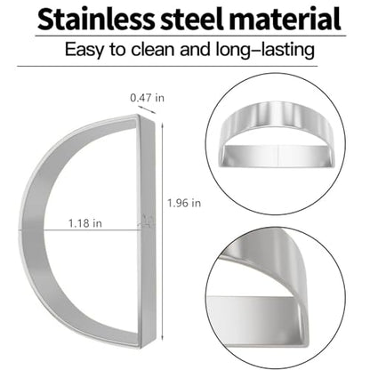 8 Pcs Silver Napkin Rings-Stainless Steel Napkin Rings(Semicircle) | Metal Napkin Ring for Table Settings Wedding Christmas Party Dinner Table - size: 8 Silver