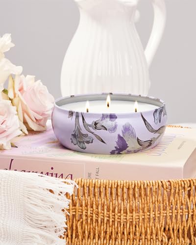 M&SENSE Citrus Berry Scented Candles 12 oz, Large 3 Wick Soy Tin Candle, Over 40 Hour Burning Time, 100% Natural Vegan Wax Relaxing Aromatherapy Aesthetic Candle Gift for Women Men - color: Citrus Berry
