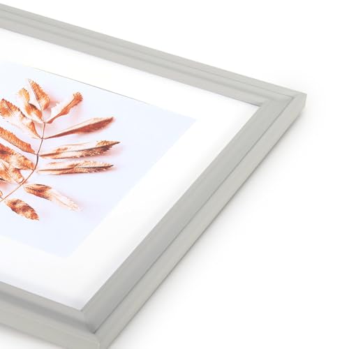 Gray 11x14 Picture Frame, Display Poster 8x10 with Mat or 11 x 14 Without Mat, Wall Gallery Photo Frames, 2 Pack - color: Gray, size: 11x14-2P