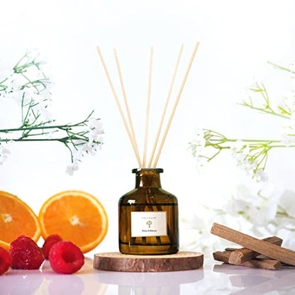 PRISTINE Swiss Château/Inspired by Hilton Reed Diffuser - Home & Bathroom | Fresh Cut Rose, Tangerine, Cedarwood Oil Reed Diffuser Set | Oil & Reed Diffuser Sticks, Home & Office Decor, Fragrance Gift - size: 1.69 fl oz