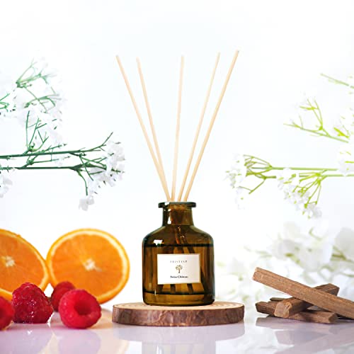PRISTINE Swiss Château/Inspired by Hilton Reed Diffuser - Home & Bathroom | Fresh Cut Rose, Tangerine, Cedarwood Oil Reed Diffuser Set | Oil & Reed Diffuser Sticks, Home & Office Decor, Fragrance Gift - size: 1.69 fl oz